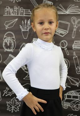 CWKG 63185-20/ Водолазка для девочки/ Белый/