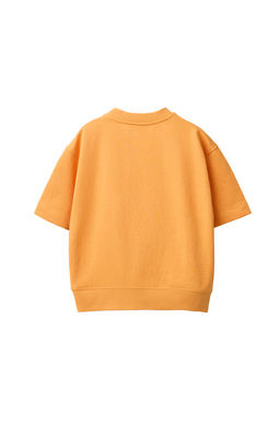 SUDADERA MANGA CORTA TEXTO RELIEVE / Naranja - Zara фото 3