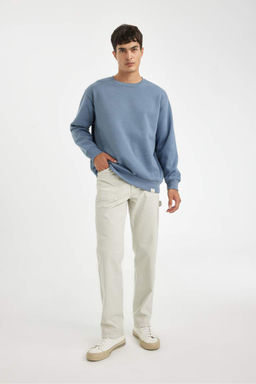 Базовый свитшот Oversize с круглым вырезом - Defacto фото 2