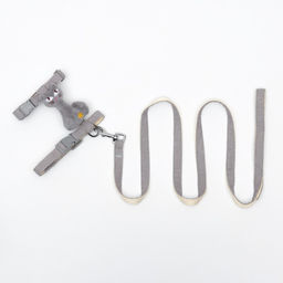 Комплект амуниции с игрушкой, M, поводок 120 х 1,5 см, серый - Пижон фото 7