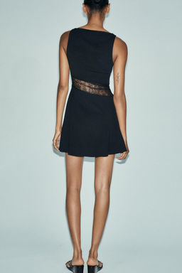 LACE TRIM SHORT DRESS - Zara фото 13
