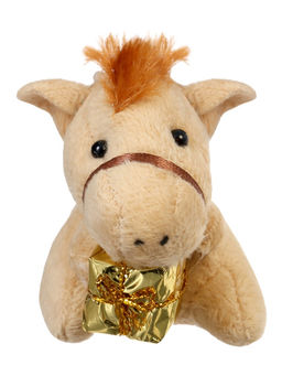 Цена за 2 шт. Мягкая игрушка Лошадка с подарком, 7 см МИКС