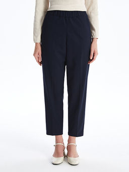 Kad?n Beli Lastikli D?z Pantolon