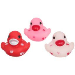 Резиновые игрушки для ванны «Уточки сердечки», в наборе 3 шт.
