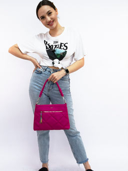 LACCOMA сумка Майя-Ф826-фуксия эко кожа хлопок  фото 12