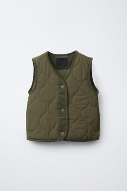 CONTRAST NYLON AND CORDUROY GILET