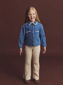 Bebe Yaka K?z ?ocuk Jean Ceket