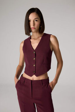 Блейзер с V-образным вырезом и застежкой на пуговицы Sorbe x DeFacto  фото 4