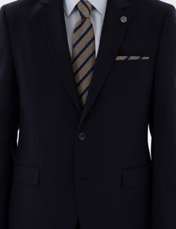 Lacivert Slim Fit Y_n Tak_m Elbise