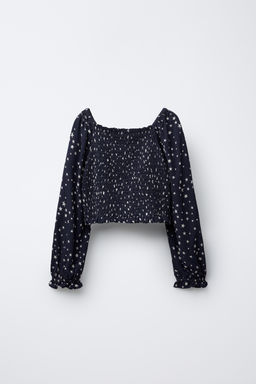 STAR PRINT TOP WITH ELASTIC DETAIL - Zara фото 2