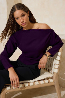 Mor Kay?k Yaka Dar Kal?p Krep Dokuma Bluz TWOSS26BZ00089