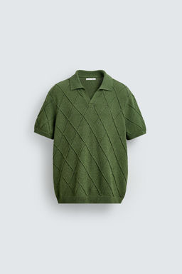 OPENWORK TEXTURED KNIT POLO SHIRT - Zara фото 15