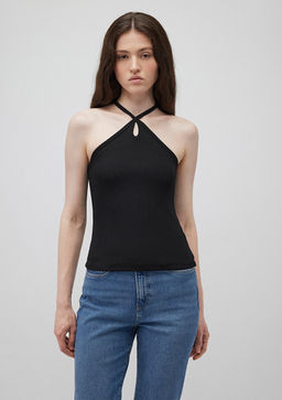 Capraz Yaka Siyah Top - Mavi фото 3