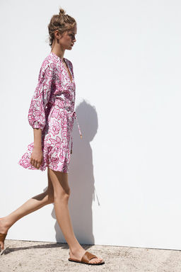 FLORAL PRINT MINI DRESS - Zara фото 5