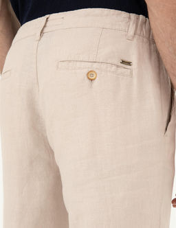 Bej Carrot Fit Keten Kanvas Pantolon - Pierre cardin фото 6