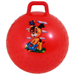 Мяч - прыгун с ручкой, массажный, d=55 см, цвет МИКС