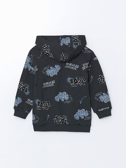 Kap??onlu Bask?l? Erkek ?ocuk Sweatshirt