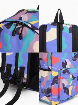 Рюкзак школьный на молнии, с карманами, с абстрактным рисунком, размер 30?13?42 см, с принтом, чёрный