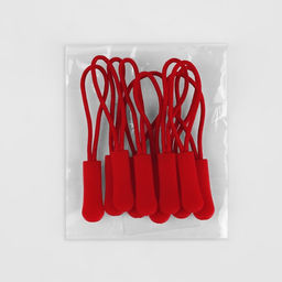 Цена за 7 шт. Пуллер для молнии, 2.5 см, 6×0.8 см, 10 шт., красный