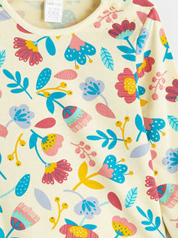 Bisiklet Yaka ?i?ekli K?z Bebek Ti??rt