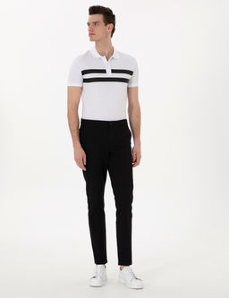 Siyah Slim Fit Beli Lastikli Kanvas Pantolon