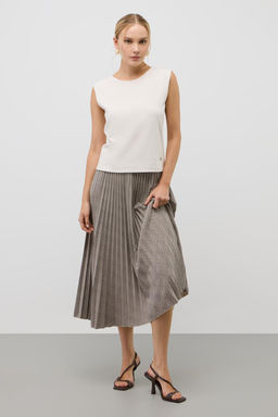 ЕВТ 7039/кремовый,клетка глен юбка жен