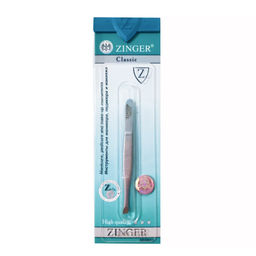 Zinger Пинцет для бровей скошенный / Classic B 158 FD SH, ручная заточка, 88 мм, серебристый матовый