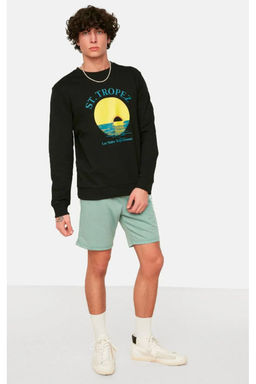 TRENDYOL MAN Mint Regular/Normal Kesim Orta Boy Geometrik Bask?l? Sort TMNSS21SR0137 - Trendyolmilla фото 3