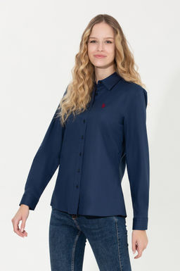 U. S. Polo Assn Женская базовая рубашка темно-синего цвета с длинным рукавом - U.s. polo assn фото 4