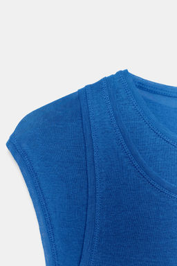 CAMISETA SUPIMA® EFECTO DOBLE / Azul el?ctrico - Zara фото 5
