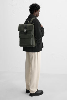 RUBBERISED BACKPACK WITH FLAP