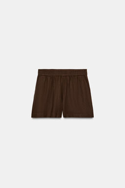 BERMUDA CON LINO CINTURA EL?STICA / Marr?n - Zara фото 7