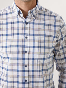 Regular Fit Uzun Kollu Ekose Poplin Erkek G?mlek