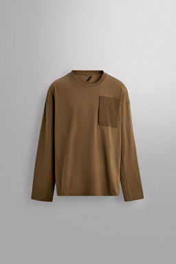 LONG SLEEVE T-SHIRT WITH POCKET - Zara фото 17