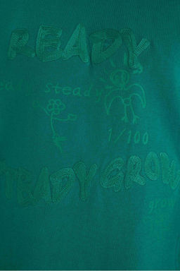 Футболка Comfort Fit с круглым вырезом и короткими рукавами с принтом - Defacto фото 4