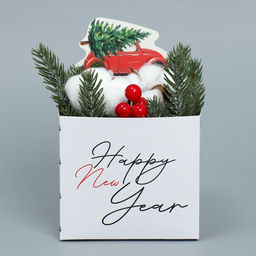 Коробка для мини-букетов Happy New Year, 12 х 17 х 10 см - Дарите счастье фото 4