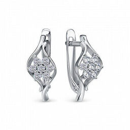 Серьги из серебра куб.циркон., В10-0678