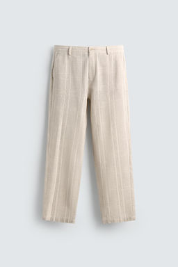STRIPED REGULAR FIT TROUSERS - Zara фото 6