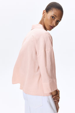 Camisa en mezcla de lino - H&m фото 7