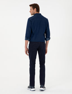 Lacivert Straight Fit Jean Pantolon