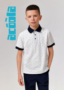 ACOOLA / Сорочка-поло верхняя для мальчиков Fakir белый принт