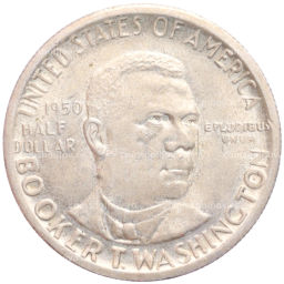 Монета 1/2 доллара (50 центов) 1950 года S США Букер Талиафер Вашингтон