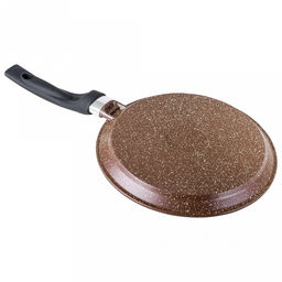Сковорода блинная с тефлоновым покрытием д24см "Шоколад", h2см, s0,3см, ручка из термостойкого пластика (Россия)