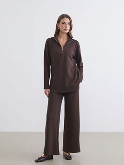 Dik Yaka ?izgili Oversize Kad?n Ti??rt