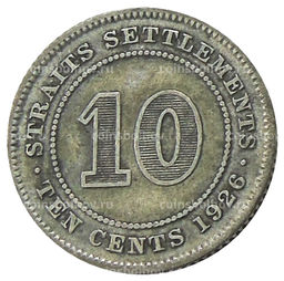 10 центов 1926 года Стрейтс Сетлментс