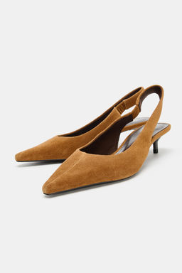 SPLIT SUEDE SLINGBACK SHOES - Zara фото 10