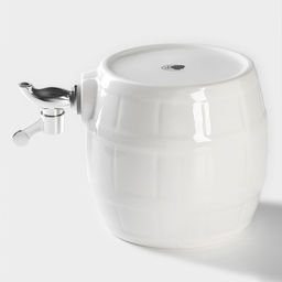 Бочонок фарфоровый с краником на деревянной подставке BellaTenero, 2.5 л, белое