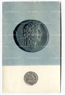 Открытка Монета Пантикапея. Конец III  начало I века до н.э. Серебро