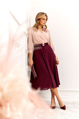 Платье AGATTI 6001 Бежево-винный