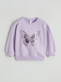 Kelebek Bask?l? K?z ?ocuk Sweatshirt ve Tayt Tak?m